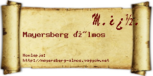 Mayersberg Álmos névjegykártya